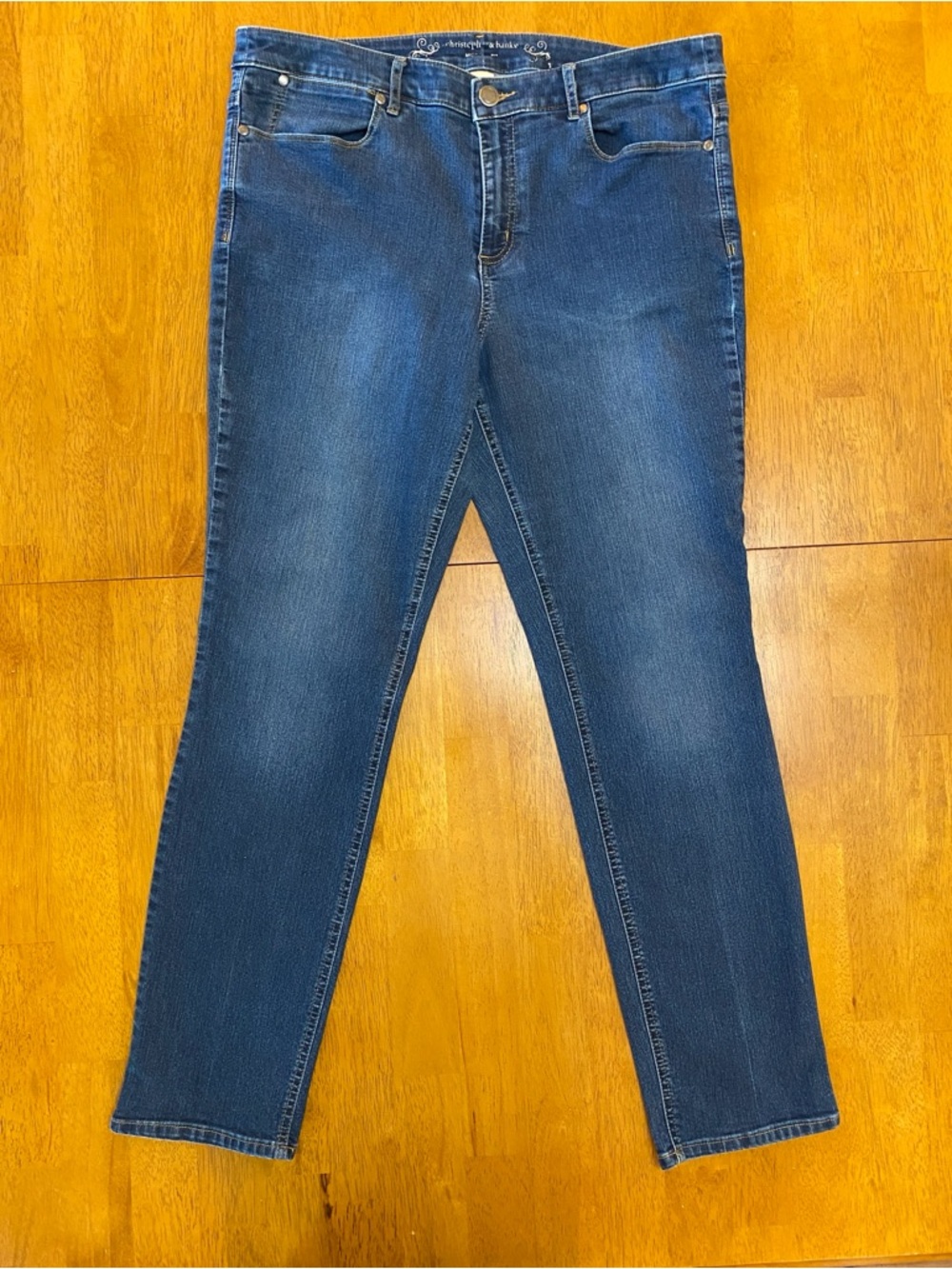 Christopher & Banks Mid Rise Modern Fit Straight Leg Jeans, Women Sz 14
